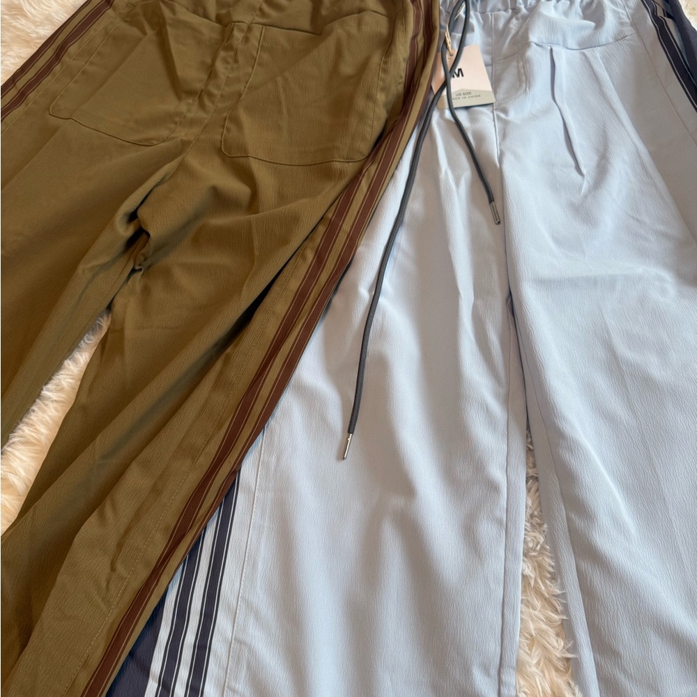 Stylish Pants in Olive and Light blue